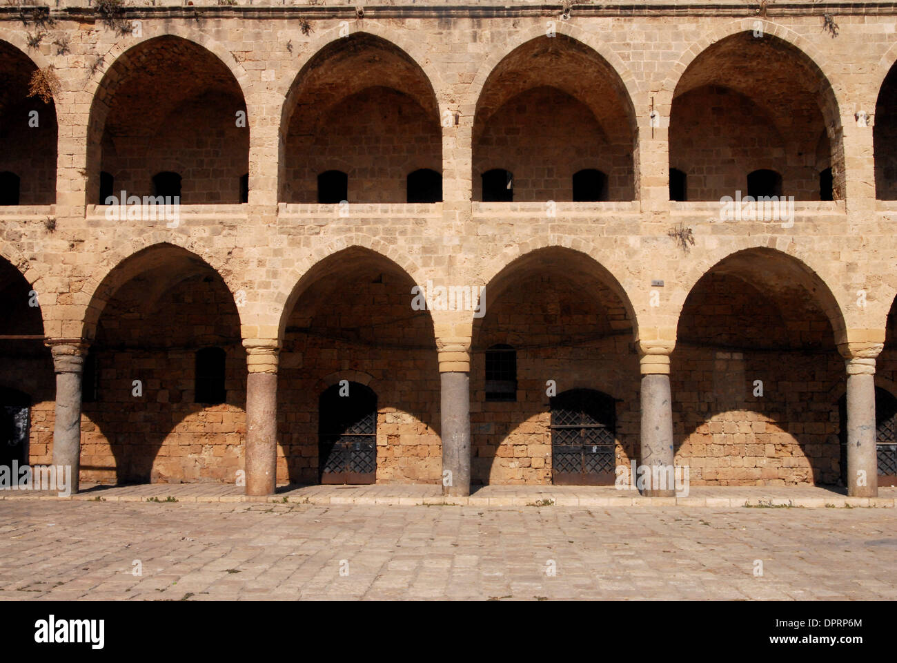 Dec 31, 2008 - Aiko, Israel - Acre (Akko)The city of Acre or Akko is one of the oldest continuously inhabited cities in the world, dating back to the time of the Pharaoh Thutmose III (1504-1450 BCE). It is a city of intrigue, where you can walk through labyrinthine alleys and streets and explore the remnants of Crusader, Muslim and Ottoman conquerors. Walking along the walls of the Stock Photo