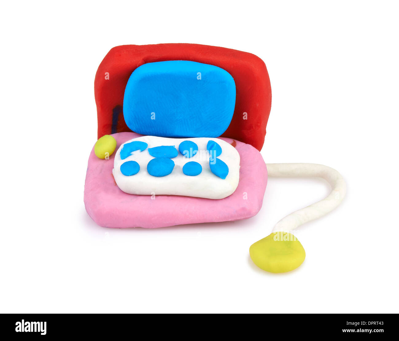 children's toy molded from clay - laptop Stock Photo