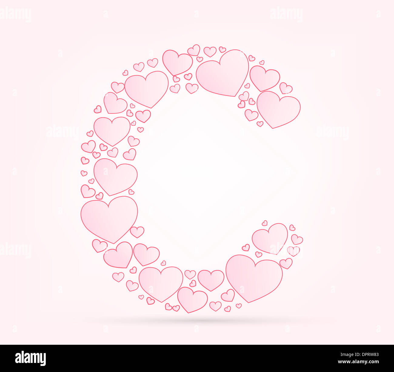 Font of hearts vector illustration Stock Photo Alamy