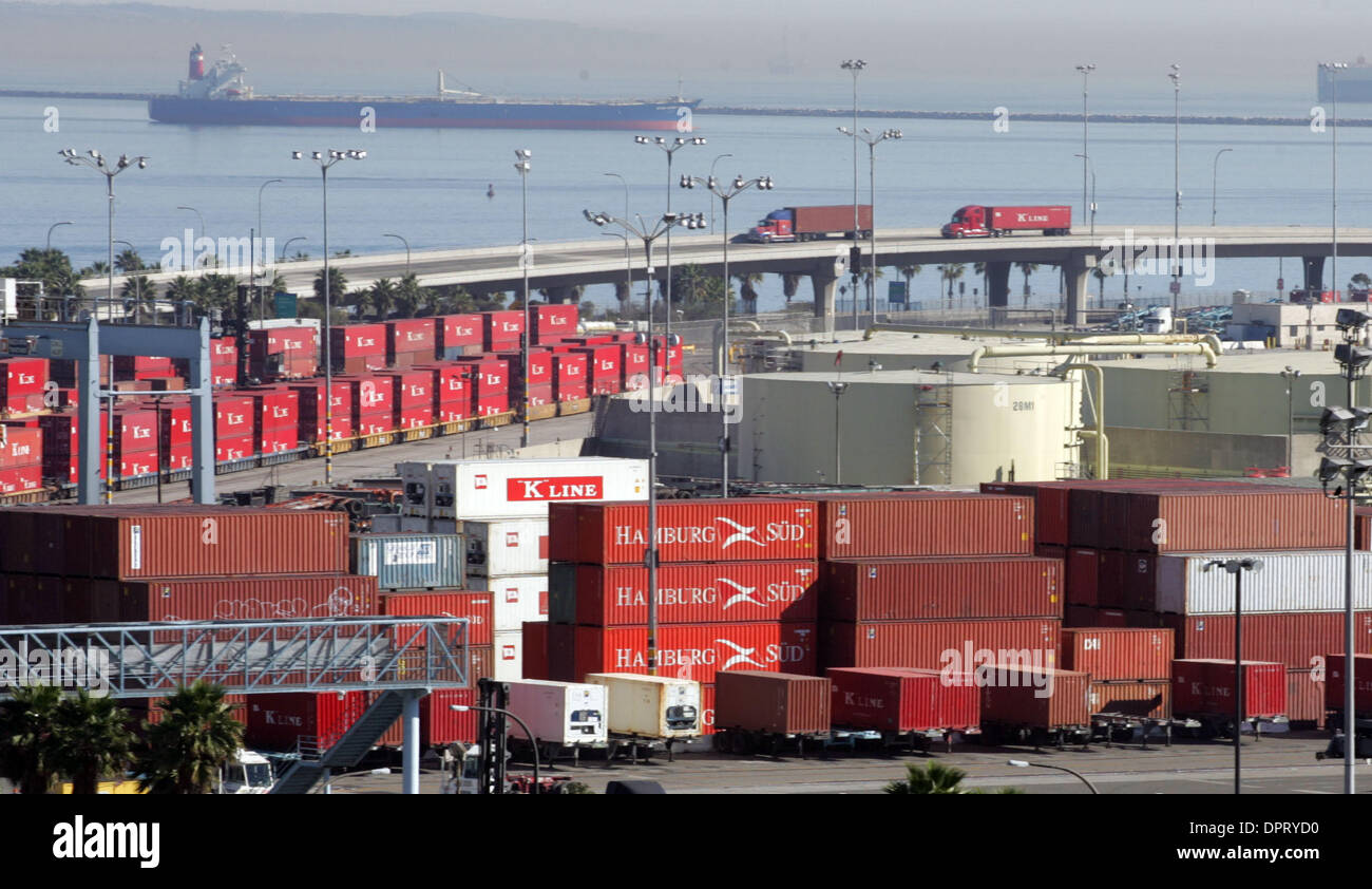 Feb 13, 2009 Los Angeles, California, USA Cargo container shipments