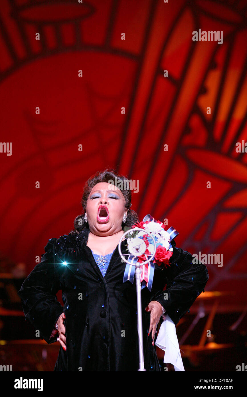 Apr 17, 2009 - Los Angeles, California, United States - Artist ARMELIA MCQUEEN performs on stage during a dress rehearsal for the musical show 'Ain't Misbeavin' at the Ahmanson Theatre. (Credit Image: © Ringo Chiu/ZUMA Press) Stock Photo