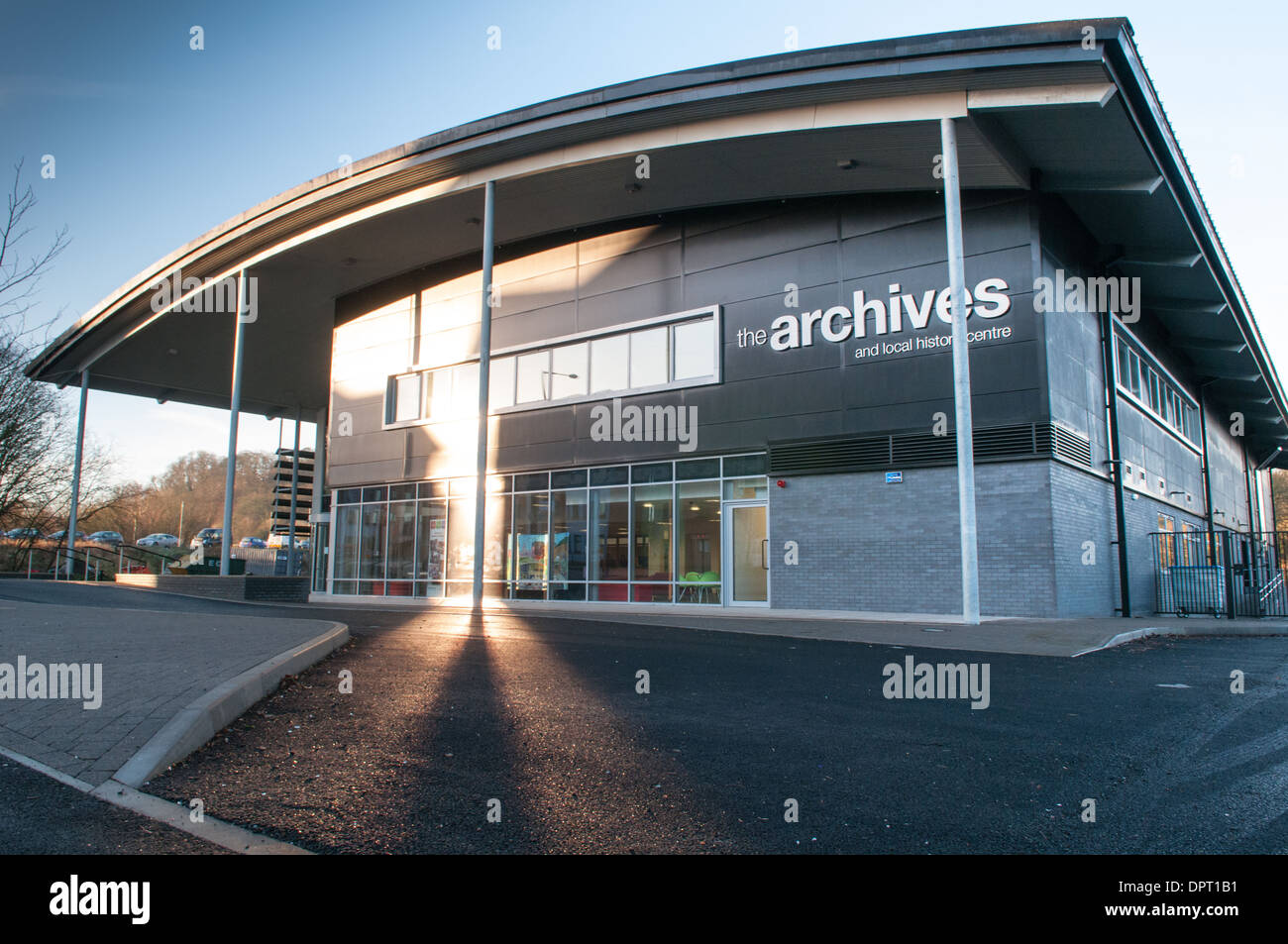 Outside view of the new Dudley Archives and Local History Centre housing the Earl of Dudley estate, family records and maps Stock Photo