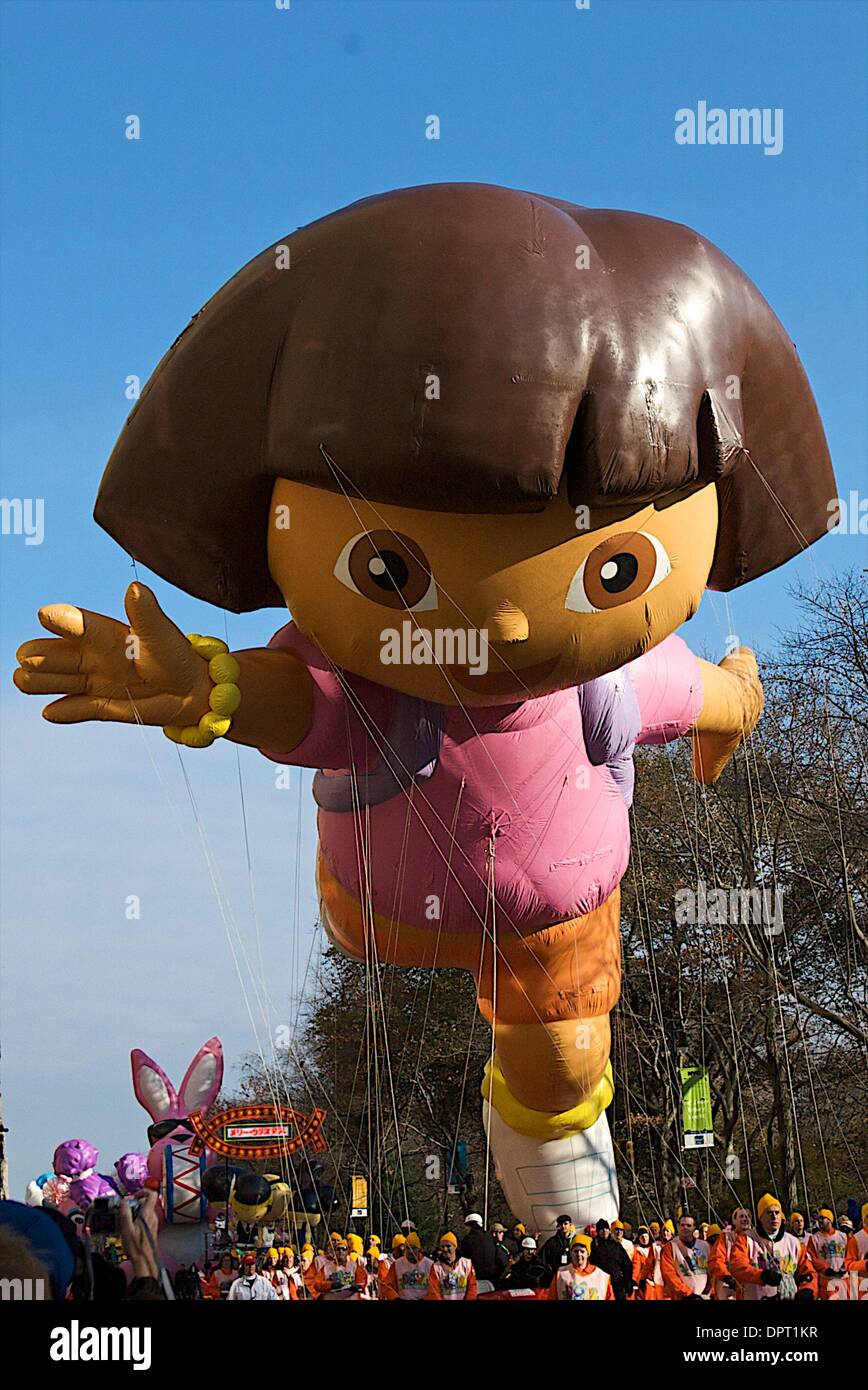 November 27, 2008: Dora The Explorer Balloon..The Macy's Thanksgiving Day Parade in New York City, NY.  Richey Miller/CSM (Credit Image: © Richey Miller/Cal Sport Media) Stock Photo