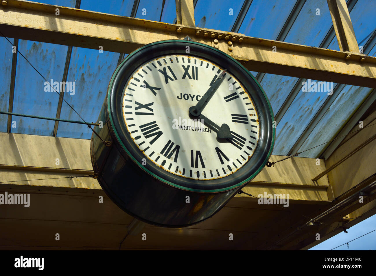Joyce, Whitchurch, clock. Rail Station, Carnforth, Lancashire, England, United Kingdom, Europe. Stock Photo