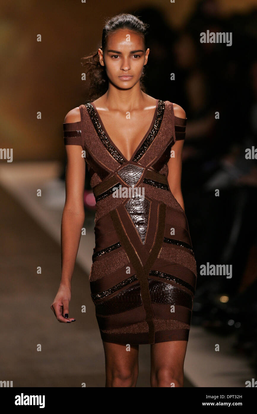 15 February 2009: Herve Leger designed by Max Azria displays their Fall  2009 fashion line at the tents in Bryant Park during the Mercedes Benz  Fashion Week in New York City.(Credit Image: