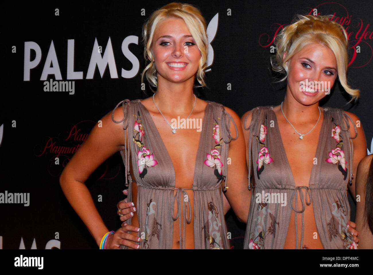May 02, 2009 - Las Vegas, Nevada, USA - (L-R) Twins KARISSA SHANNON and KRISTINA SHANNON at the Playboy Playmate of the Year 2009 party at the Palms Casino in Las Vegas. (Credit Image: © C E Mitchell/ZUMA Press) Stock Photo