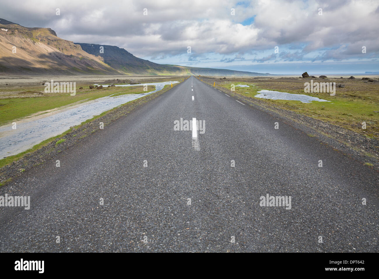 Highway through Iceland Stock Photo - Alamy
