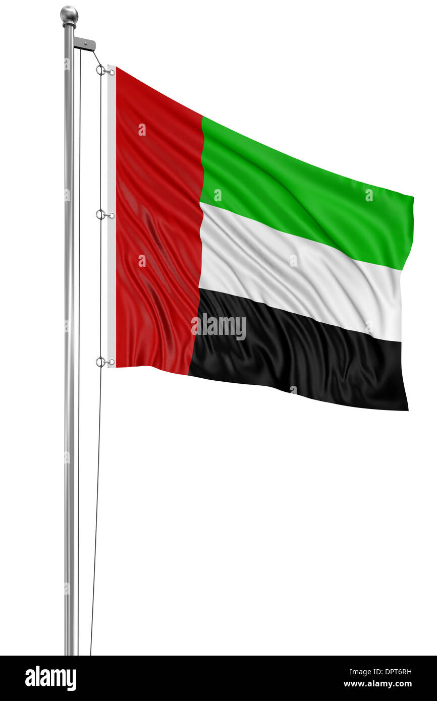 3D flag of United Arab Emirates Stock Photo - Alamy