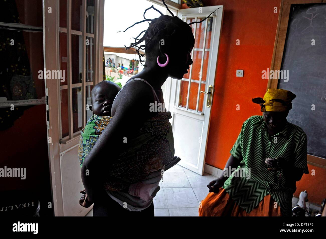Apr. 15, 2009 - Goma, Congo - Santa Mapenzi, 16, was raped when she was 14 years old and became pregnant with her son, Simeni. ''I was back at my home, and I was studying. I was a student and coming from school late at night when they raped me,'' she says, ''I heard about HEAL Africa, and they told me I could learn how to sew until I can go back to school.''  (Credit Image: Â© Mary Stock Photo