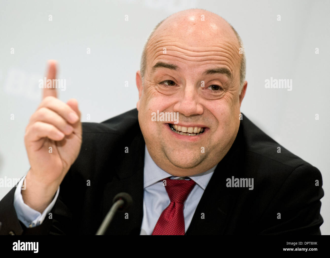 Berlin, Germany. 16th Jan, 2014. Markus Kerber, CEO of the Federation of German Industry (BDI), attends a press conference about the expectations of the BDI to the new federal government in Berlin, Germany, 16 January 2014. Photo: Bernd von Jutrczenka/dpa/Alamy Live News Stock Photo