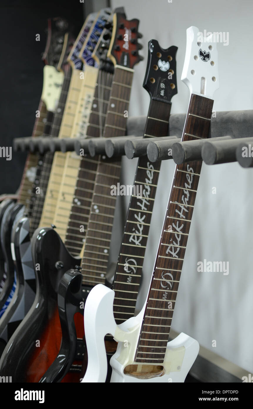 Rick Hanes' guitars from Sidoarjo, Indonesia have been named as Guitar of the Year 2012 Stock Photo