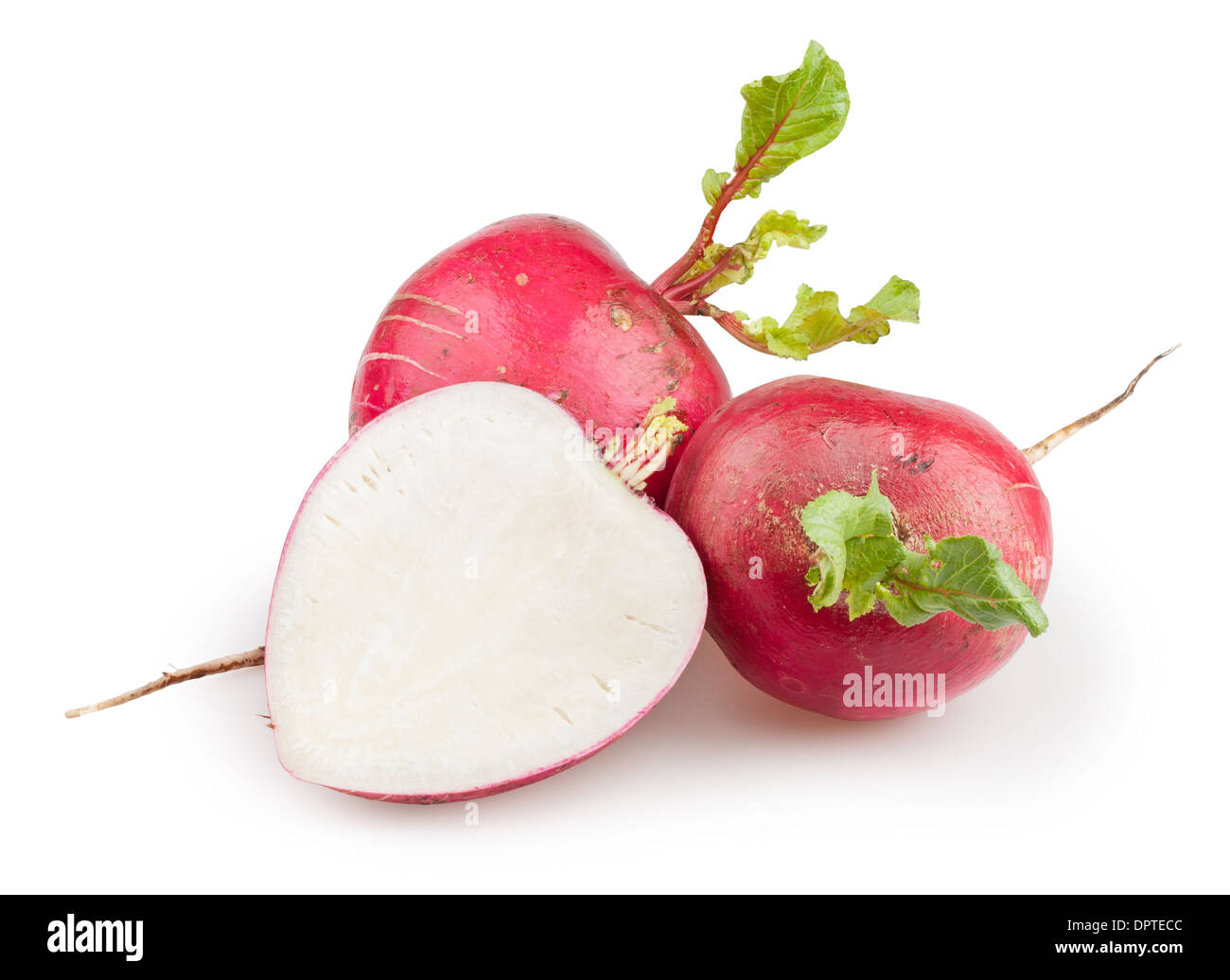 radishes big cut isolated on white Stock Photo - Alamy