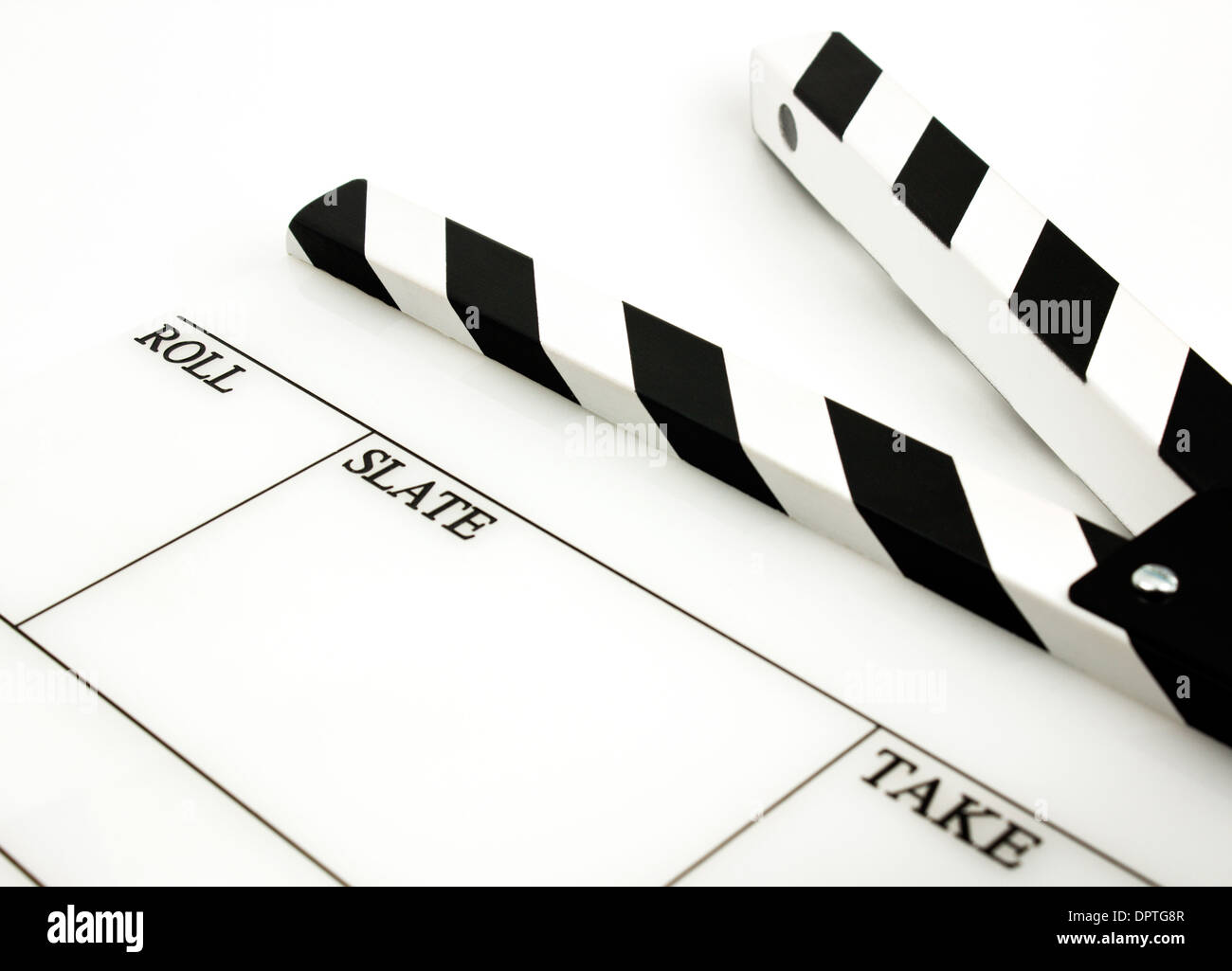 white vintage style clapboard can use like production symbol Stock Photo