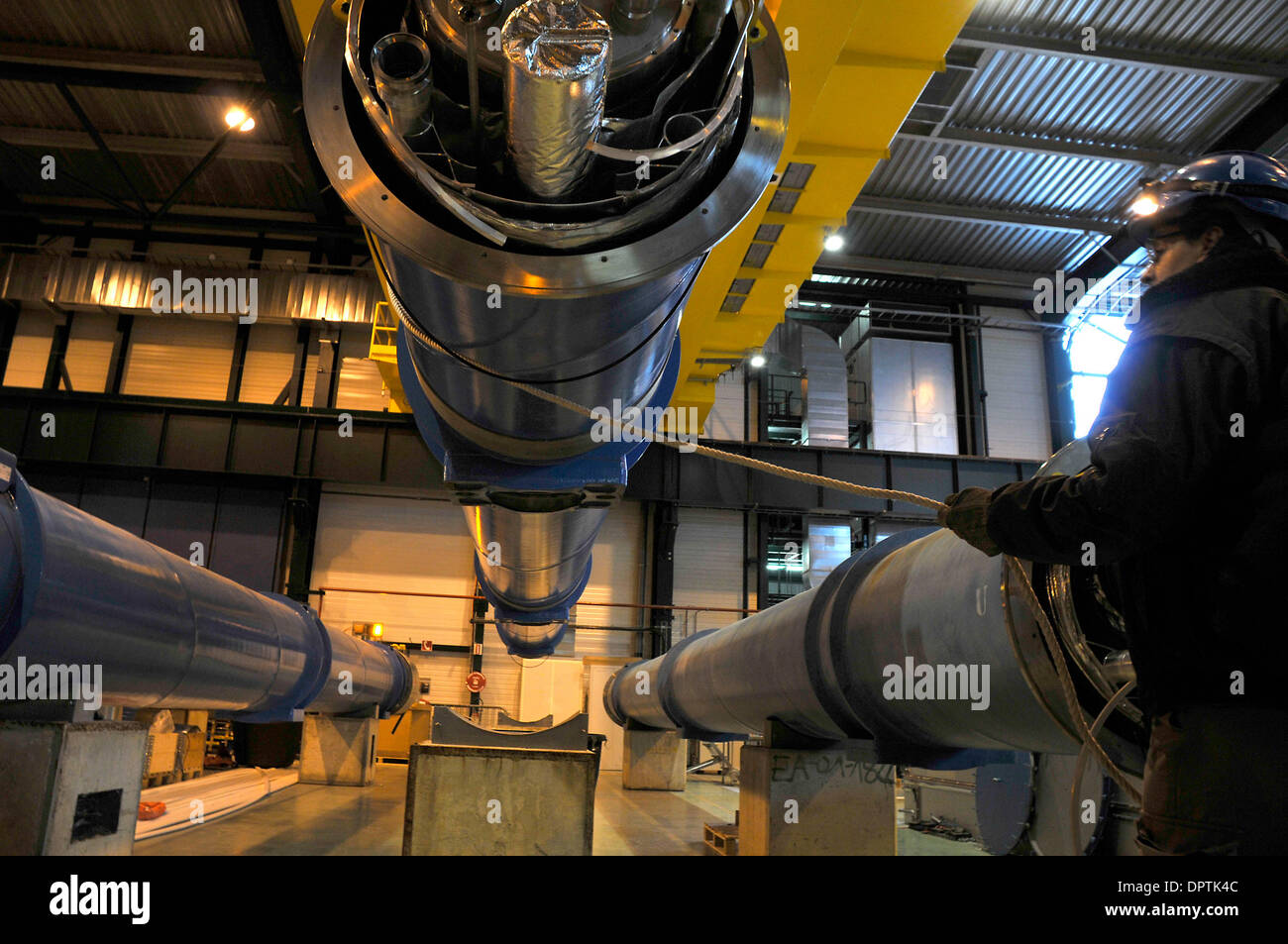 Jan 12, 2009 Geneva, Switzerland Technicians move a dipole