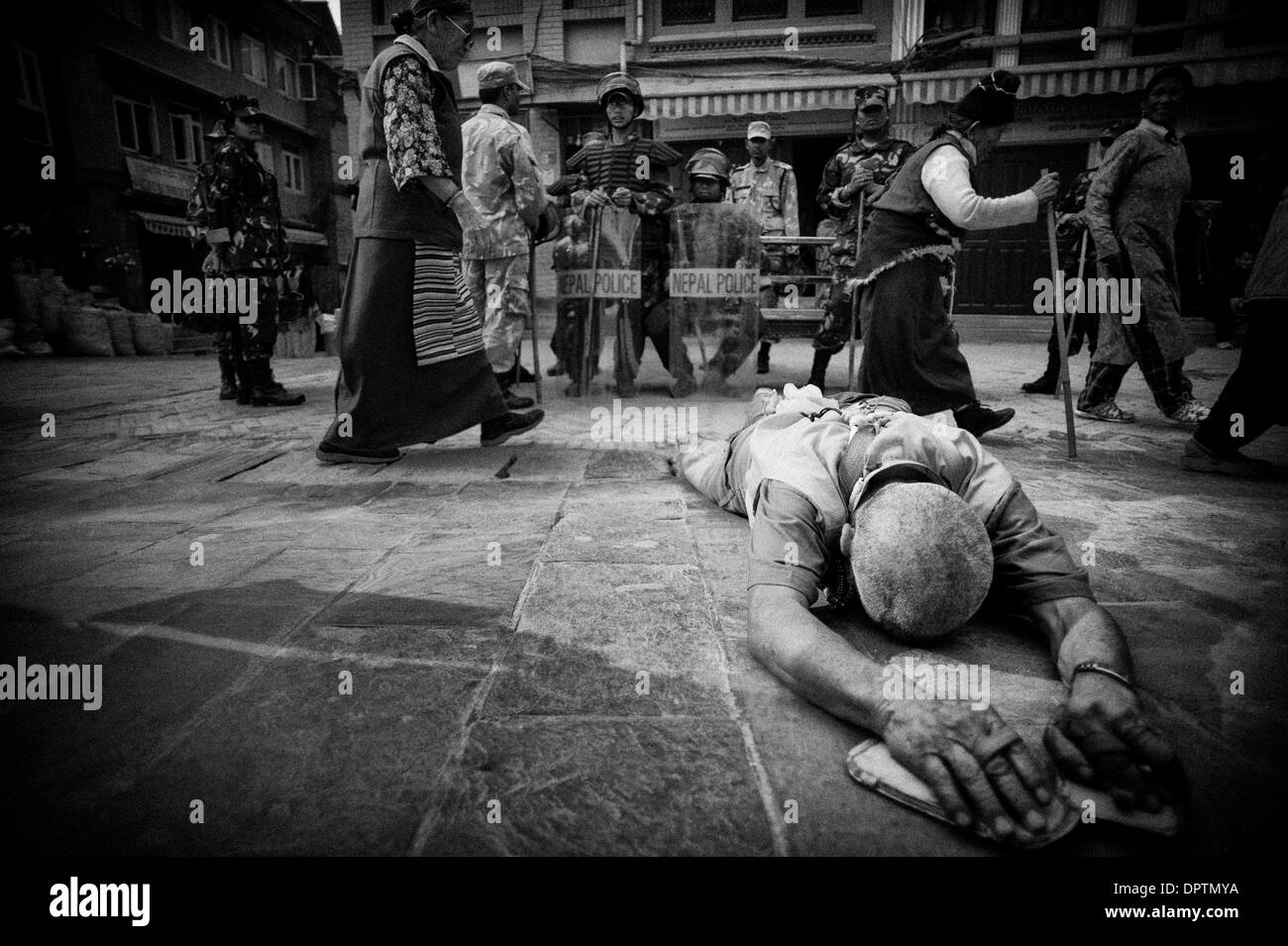 Buddhism in the kathmandu Black and White Stock Photos & Images - Alamy