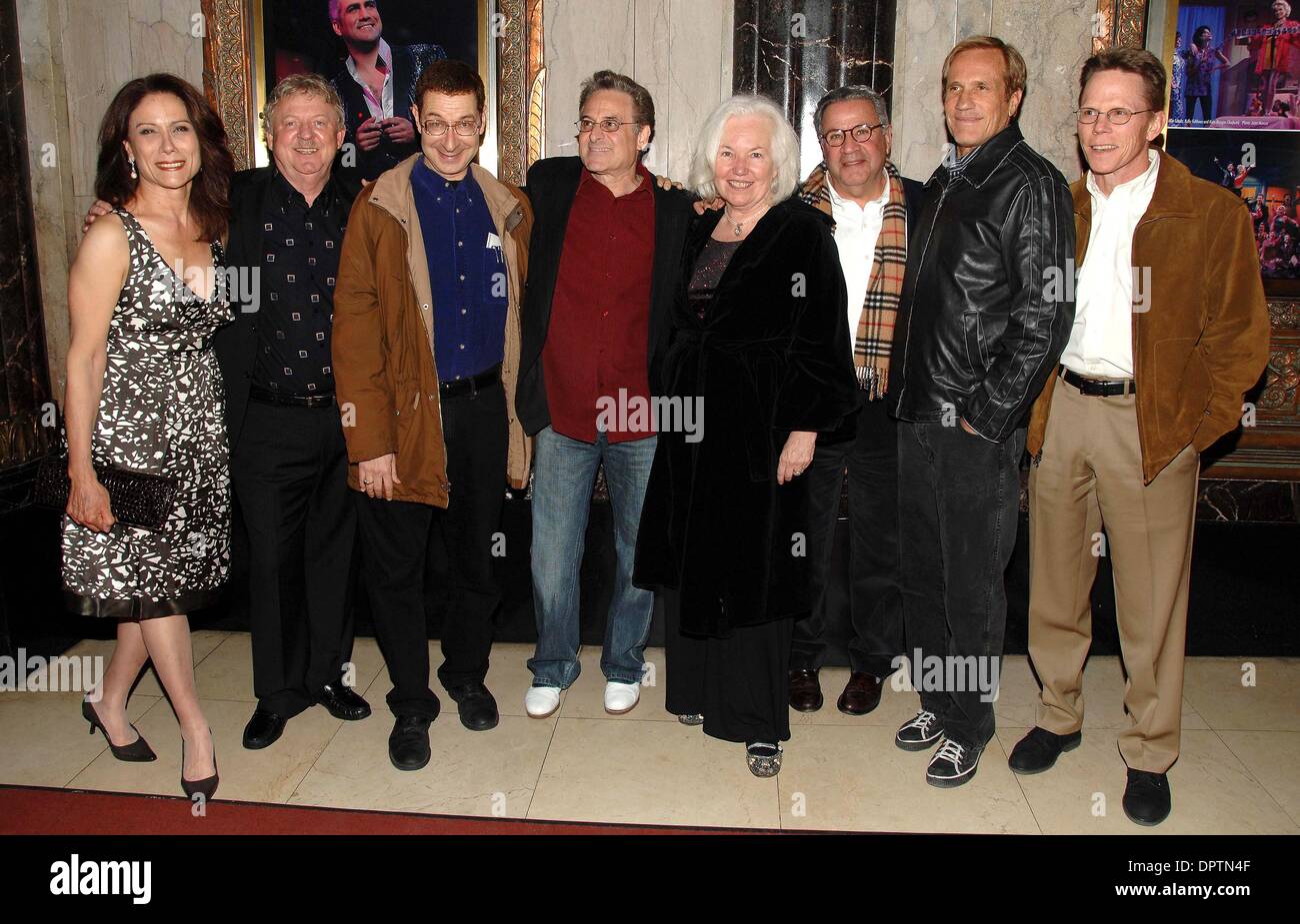 K61398SK.Opening Night of ''Grease'' at the Pantages Theatre in Los Angeles, CA 03-10-2009.Photo by Scott Kirkland-Globe Photos.Image:  Cast of 1978 movie ''Grease'' ANNETTE CARDONA, JIM JACOBS,   (Co-Author - ''Grease''), EDDIE DEEZEN BARRY PEARL, JAMIE DONNELLY, MICHAEL TUCCI.RANDAL KLEISER  (Director of ''Grease''), KELLY WARD)(Credit Image: © Scott Kirkland/Globe Photos/ZUMAPRE Stock Photo