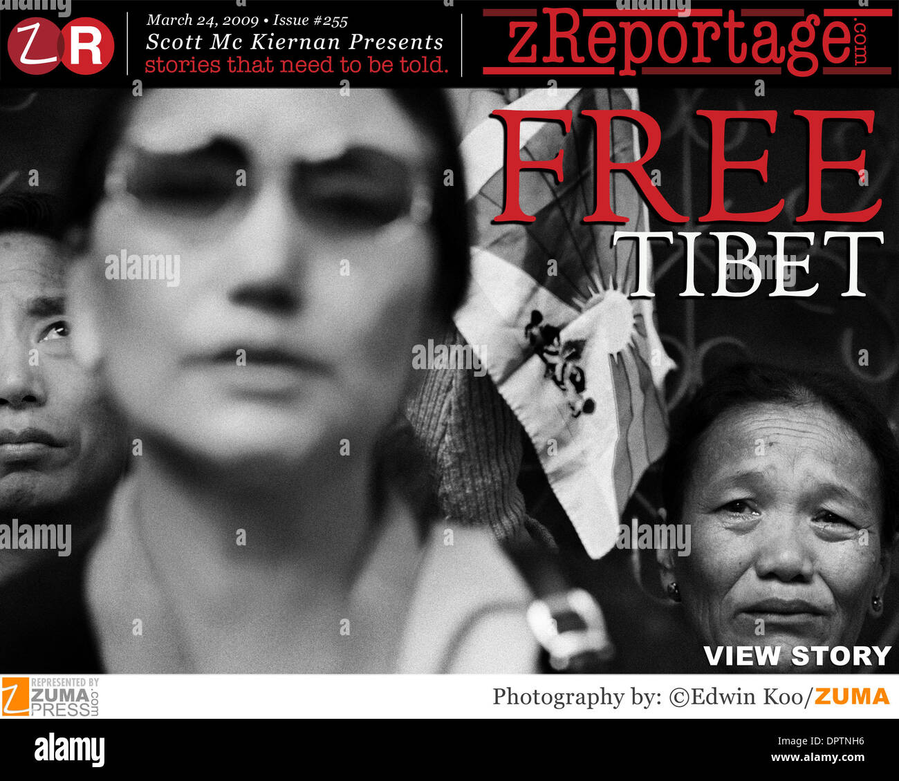 zReportage Story of the Week #255- Launched March 24, 2009 - Full multimedia experience, audio, stills, text and or video: go to zReportage.com to see more. - After half a century, Tibet is still under Chinese rule, the 14th Dalai Lama is still in exile, and Tibetan exiles in foreign lands still dream of setting foot on a ''free Tibet''. After the Dalai Lama fled to Dharamsala in I Stock Photo