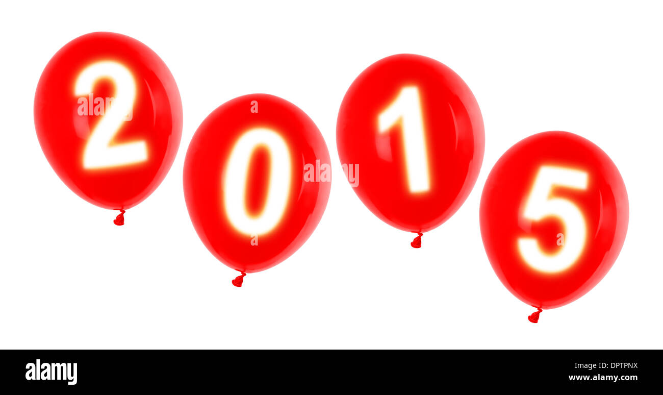 year 2015 balloons Stock Photo