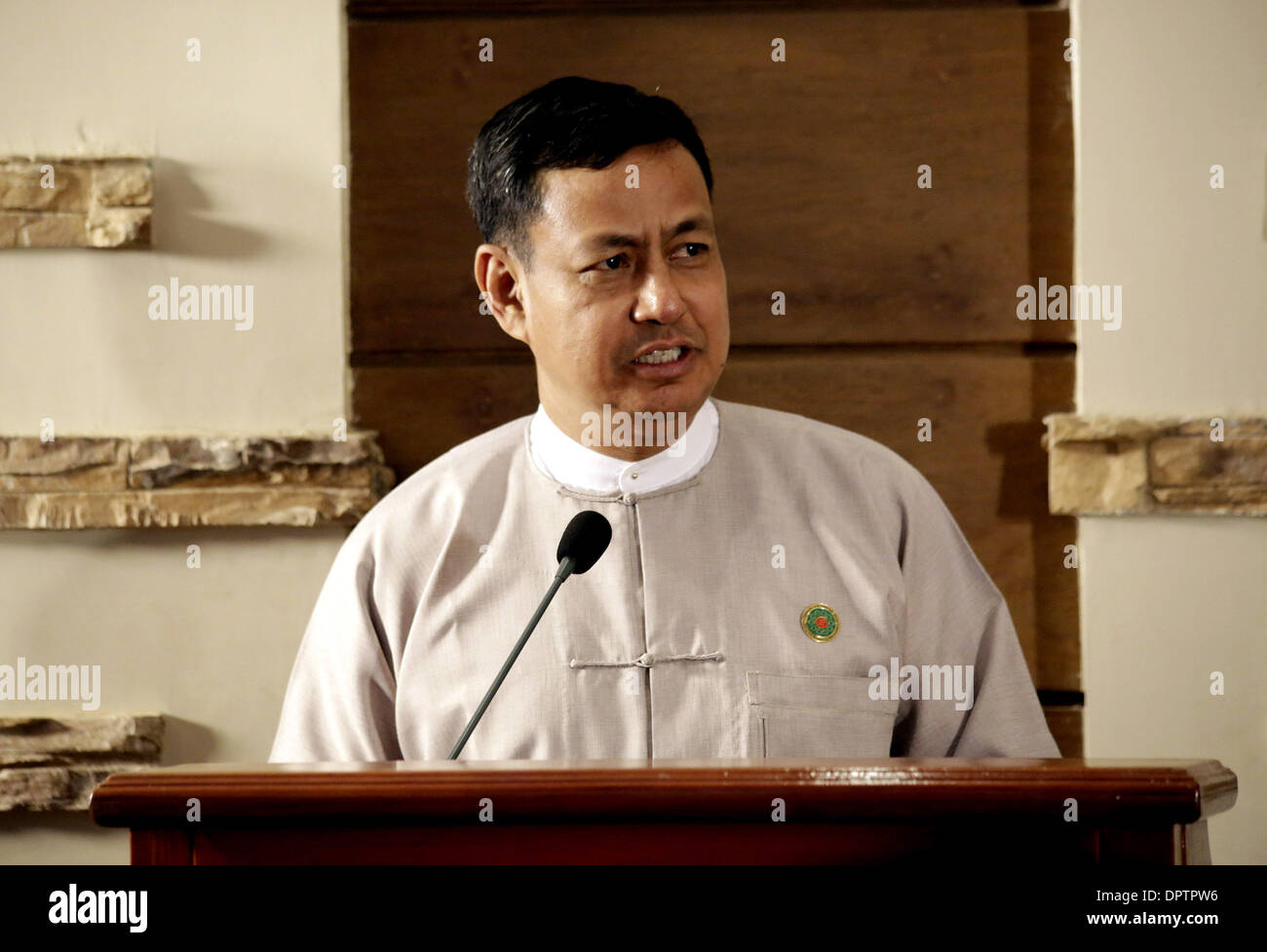 Bagan, Myanmar. 16th Jan, 2014. U Ye Htut, Myanmar deputy minister of