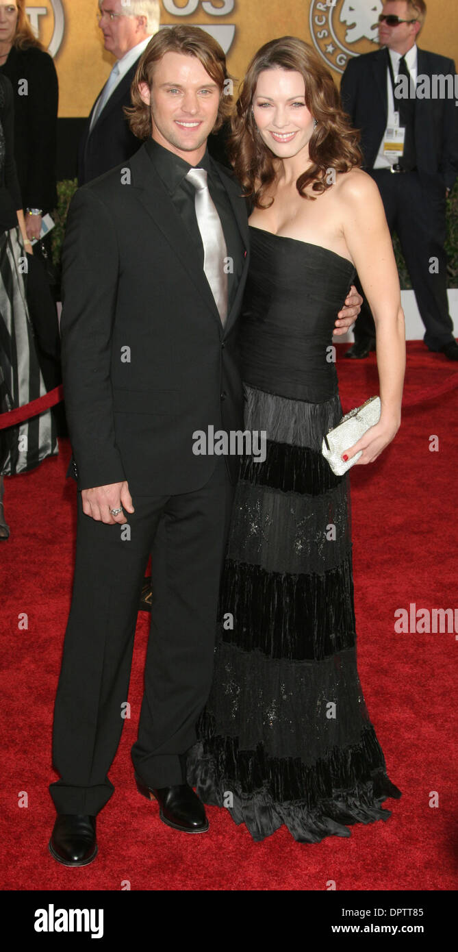 Jan 25, 2009 - Los Angeles, California, USA - Actor JESSE SPENCER and LOUISE GRIFFITHS arriving at the 15th Annual Screen Actors Guild Awards held at the Shrine Auditorium in Los Angeles. (Credit Image: © Paul Fenton/ZUMA Press) Stock Photo