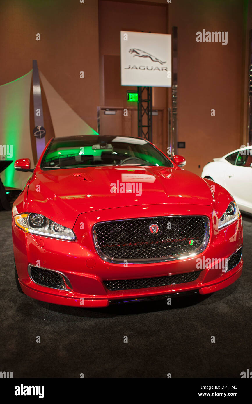 Detroit, Michigan The Jaguar XJR in a display of luxury cars during