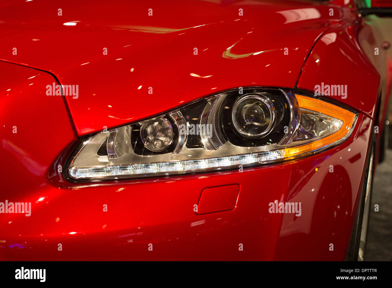 Detroit, Michigan The Jaguar XJR in a display of luxury cars during