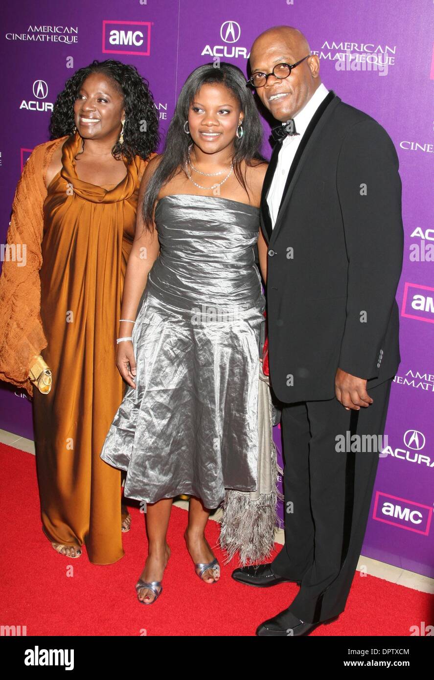 Dec 01, 2008 - Los Angeles, California, USA -  Actor SAMUEL L JACKSON daughter ZOE JACKSON and wife LATANYA RICHARDSON  at the 23rd American Cinematheque Award honoring Actor Samuel L Jackson held at the Beverly Hilton Hotel.  (Credit Image: ZUMApress.com) Stock Photo