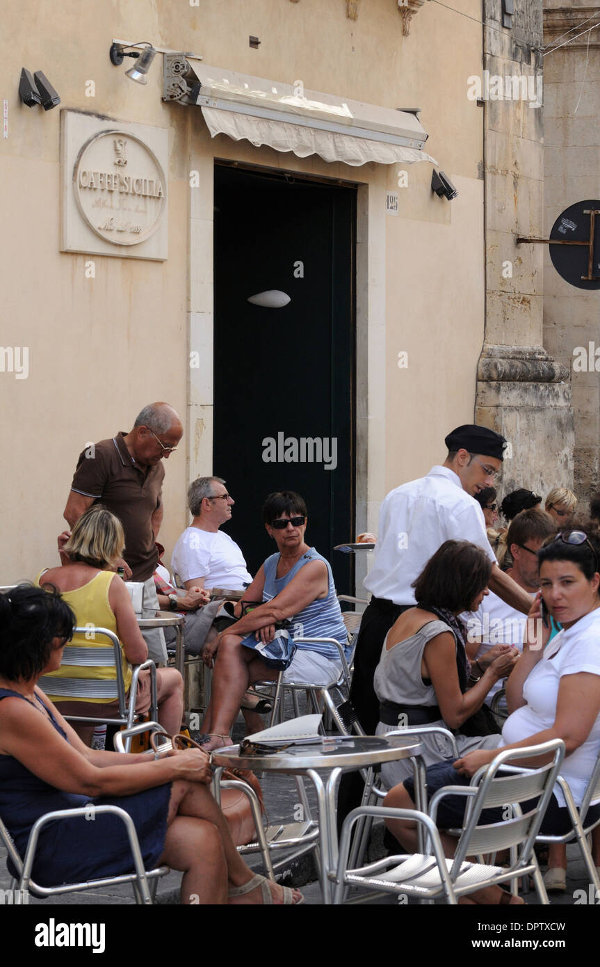 Caffè Sicilia,one of the most famous ice cream shops in Sicily, Noto, the Baroque town listed as World Heritage by UNESCO Stock Photo