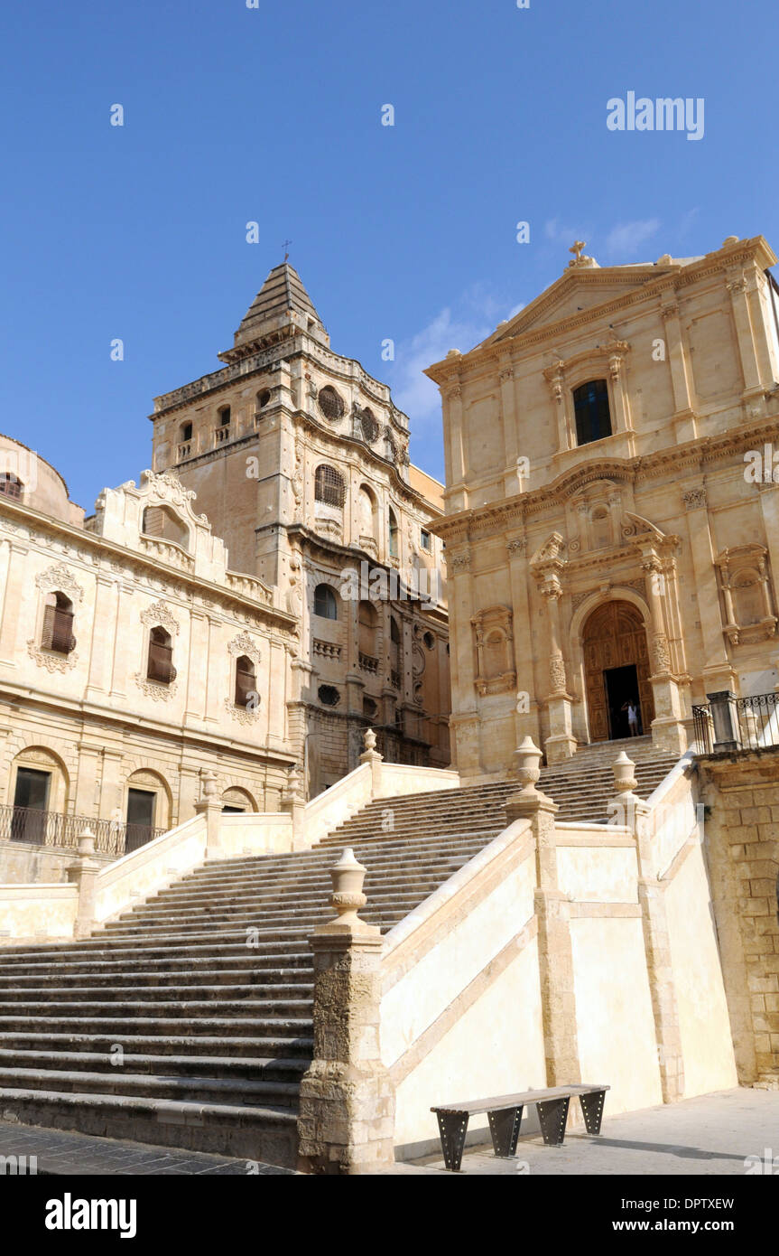 St. Salvatore Church in Noto, the Baroque town listed as World Heritage by UNESCO, Sicily Stock Photo