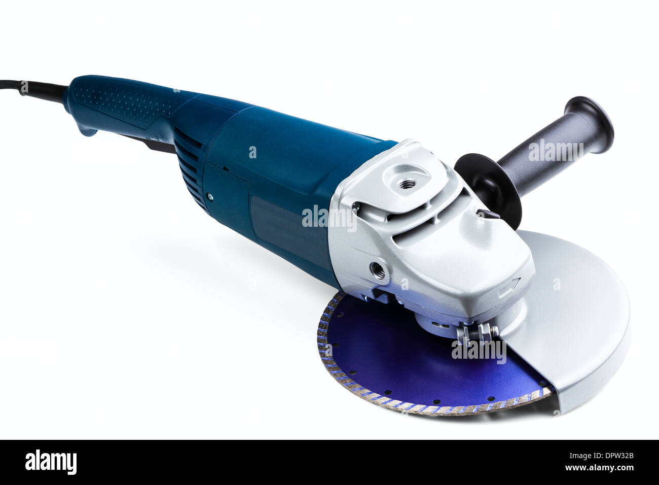 grinding car with abrasive disk isolated on a white background Stock