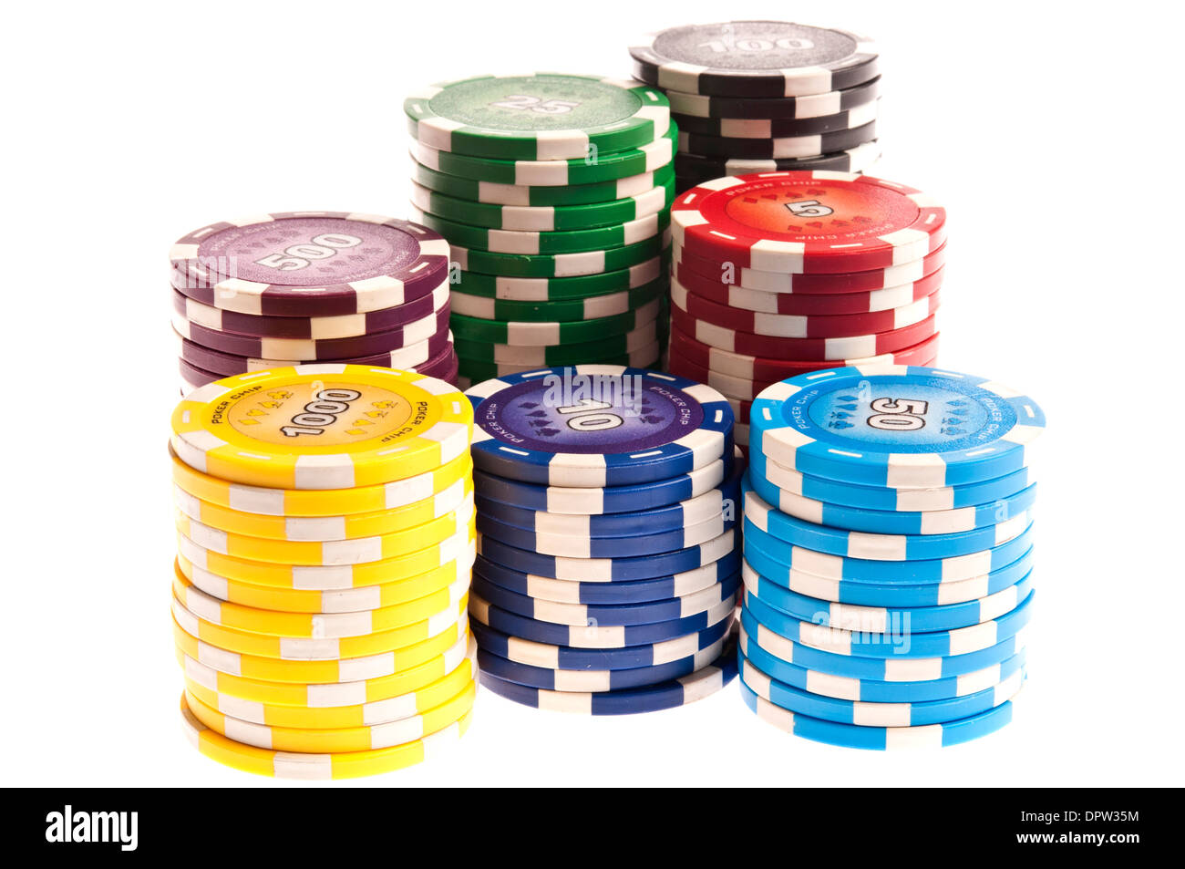 stacked poker chips Stock Photo - Alamy