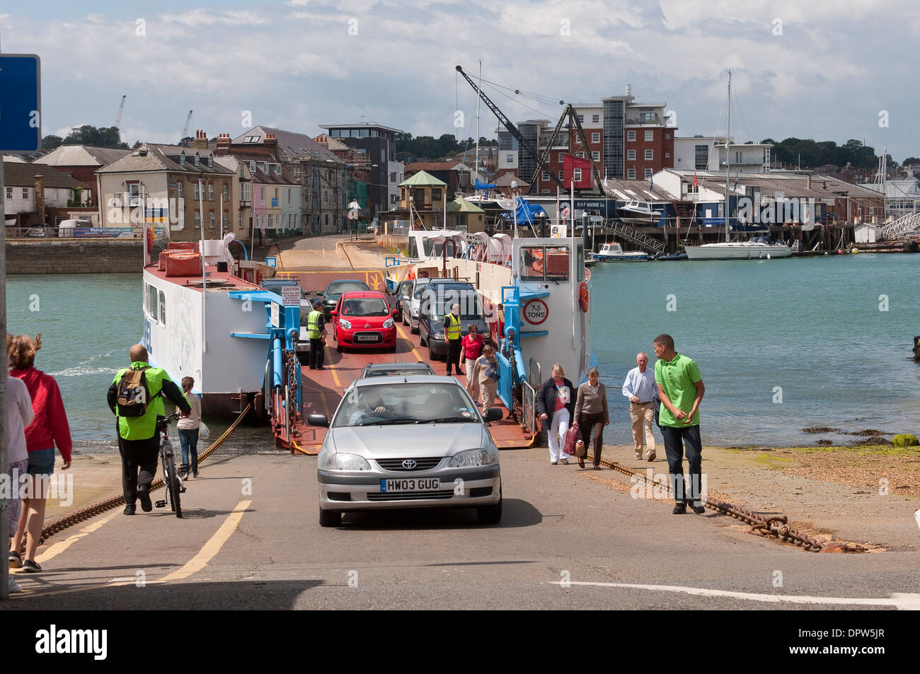 Chain ferry between East and West Cowes on the Isle of Wight Stock