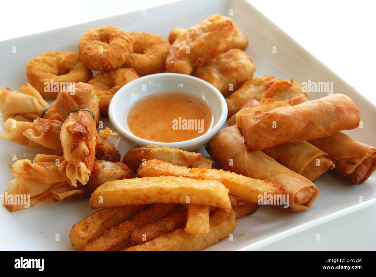 mixed fried appetizers Stock Photo