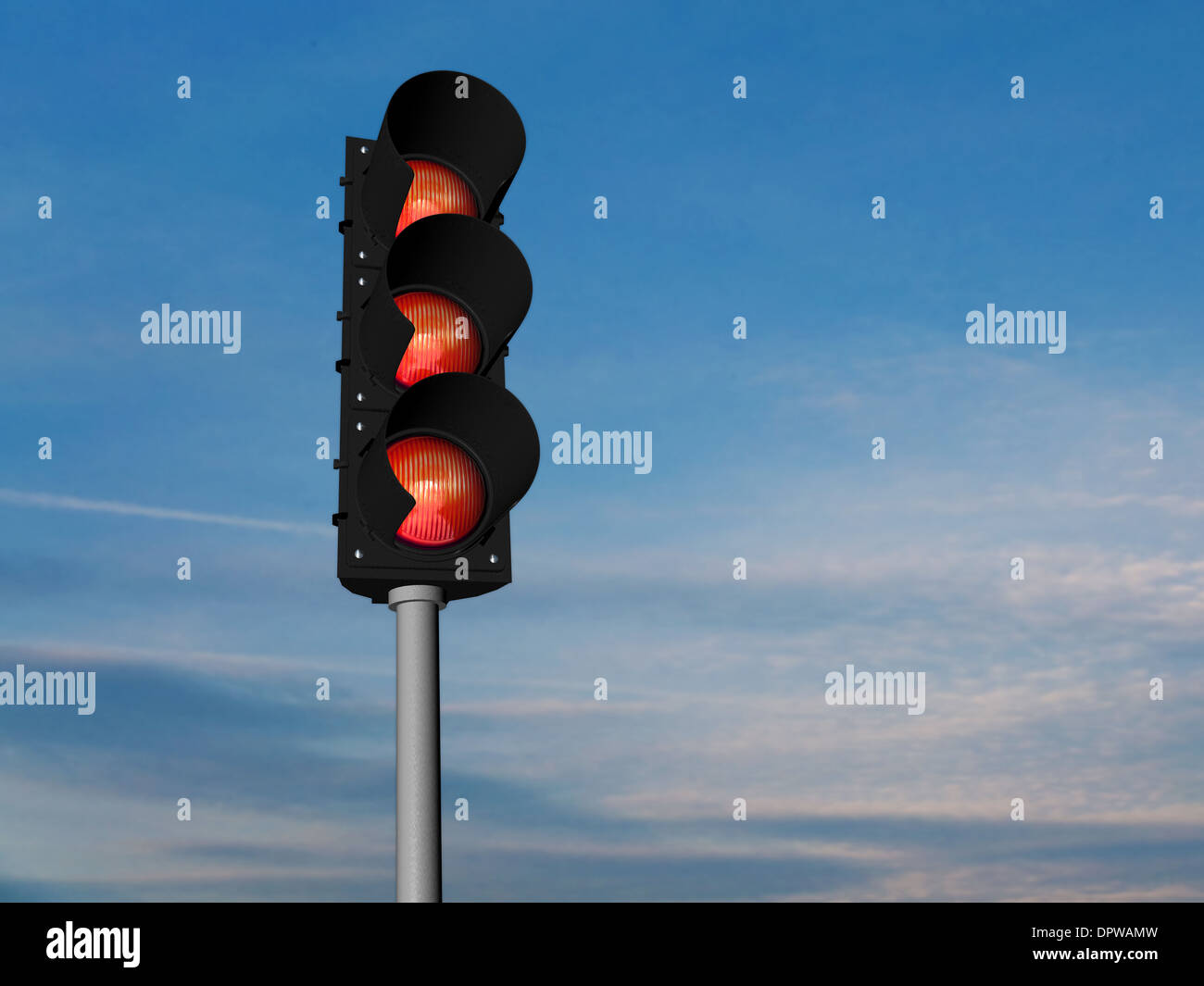 Traffic lights, all red Stock Photo - Alamy