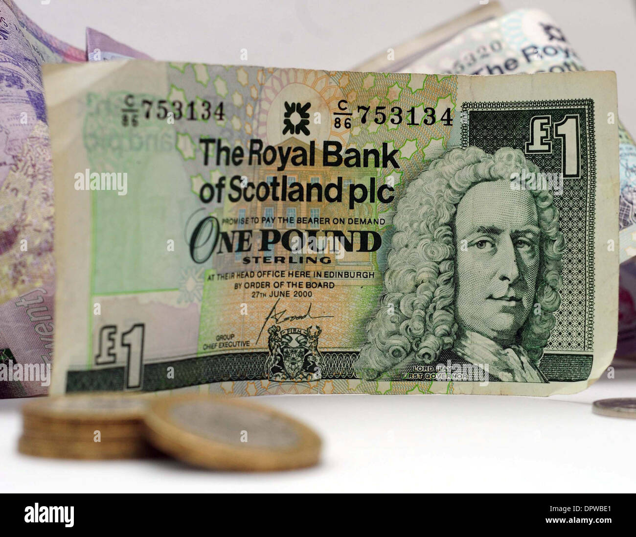 The RBS Scottish pound note. Stock Photo