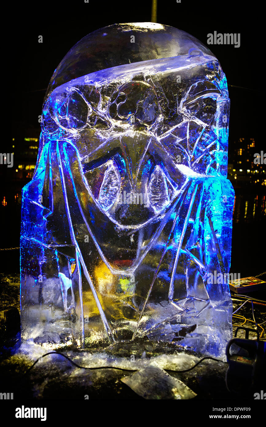 Ice sculpture backlit sculpt ice sculptures sculptor sculpting Stock