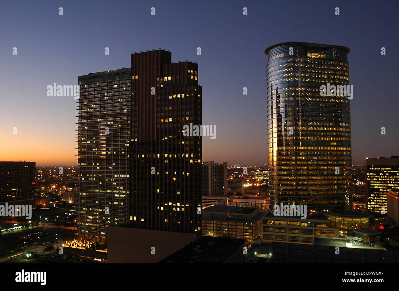 Sunrise over downtown houston hires stock photography and images Alamy