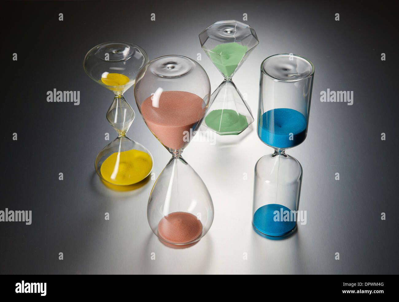 sandglass, sand timer, sand watch, sand clock, egg timer Stock Photo