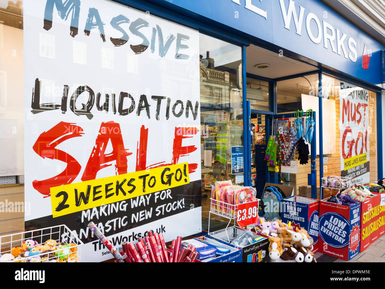 Shop Advertising Massive Liquidation Sale Stock Photo