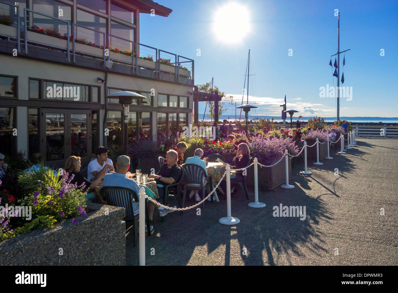 Anthony's restaurant on the waterfront at Edmonds, Washington, USA Stock Photo