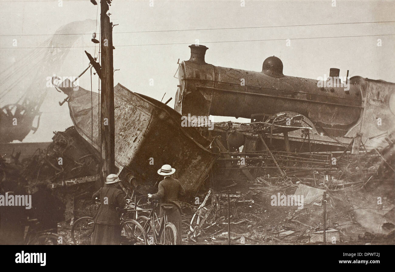 Aftermath of Quintinshill rail disaster involved 5 trains happened 22 May 1915 near Gretna Green in Scotland killing 227 people Stock Photo