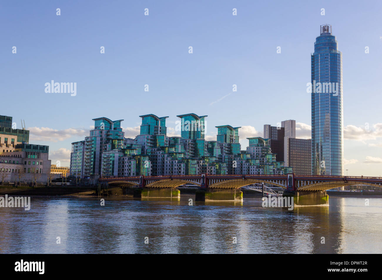 London, UK - 11th January  2014: The Hamilton House residential complex in London in Vauxhall Bridge Stock Photo