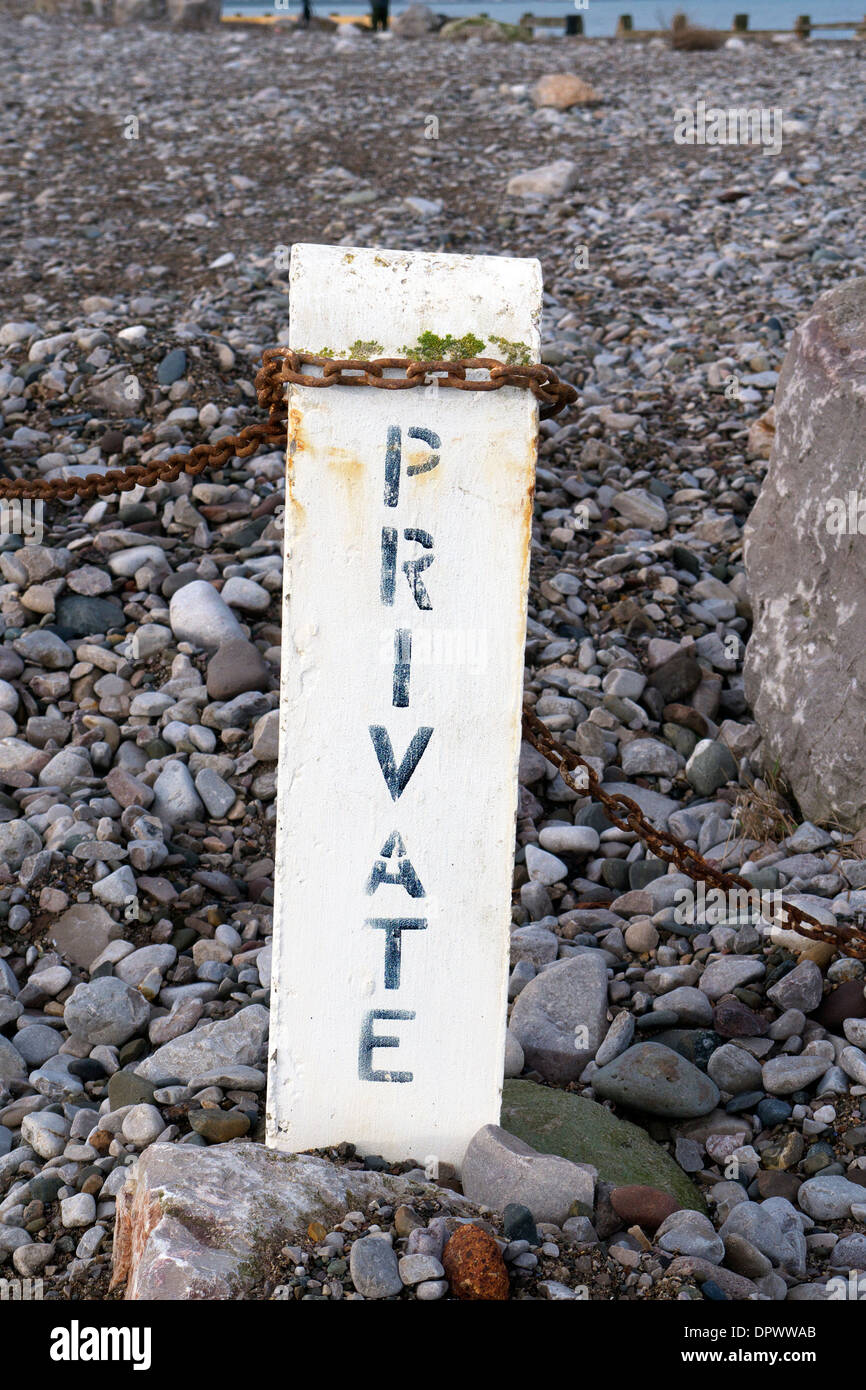 A sign informing people that this area is private. Stock Photo