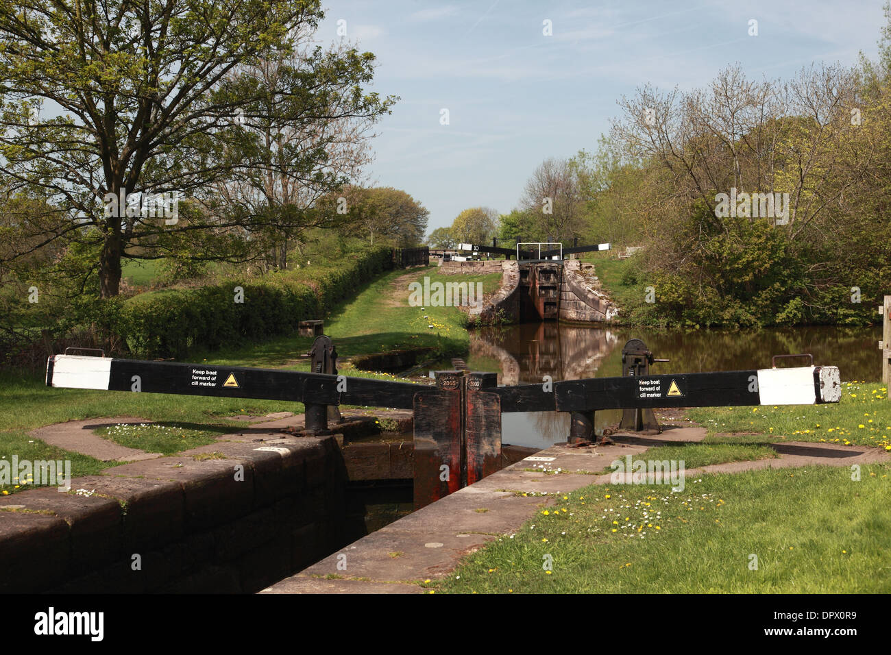 Lock 11 on the Bosley flight of locks on the Macclesfield Canal near ...