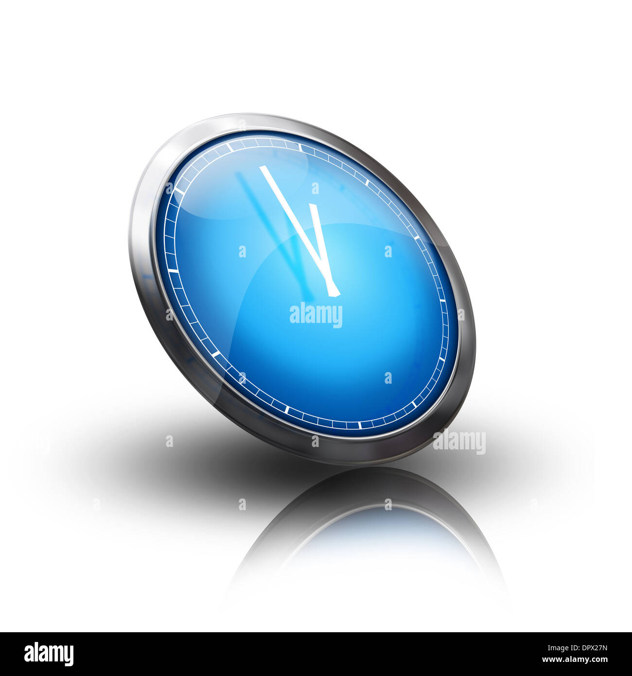 clock icon blue Stock Photo Alamy