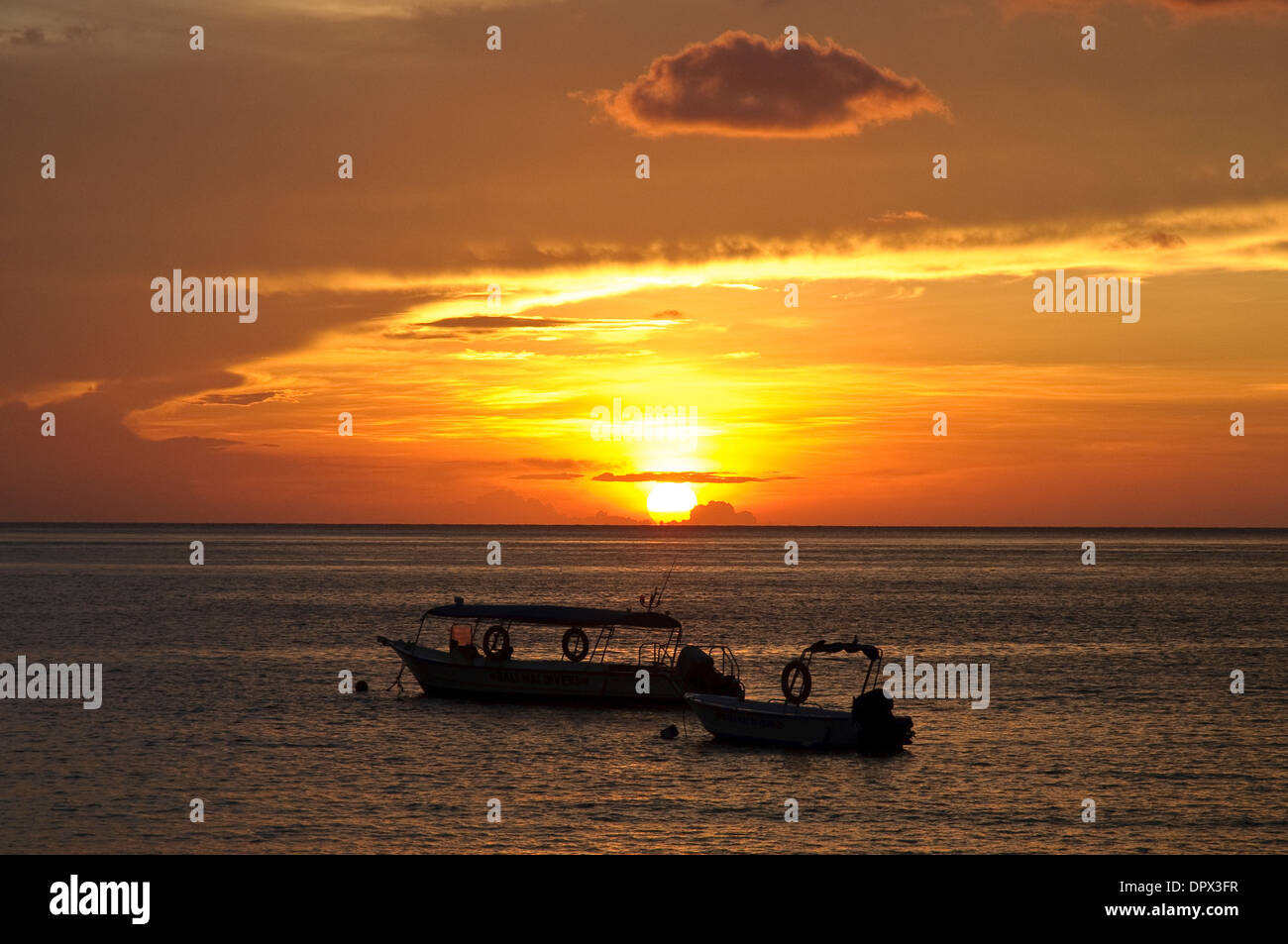 Motorboat, Pulau Tioman Island, Malaysia, Asia Stock Photo