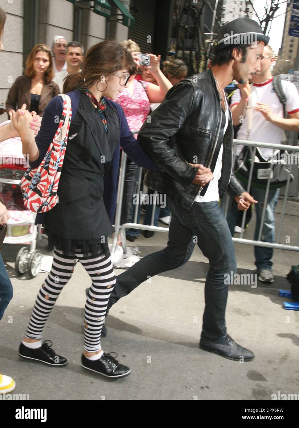 Apr 18, 2009 - New York, New York, USA - Madonna's daughter LOURDES LEON and her father CARLOS LEON exit the Kabbalah Center after Saturday services. (Credit Image: Â© Nancy Kaszerman/ZUMA Press) Stock Photo