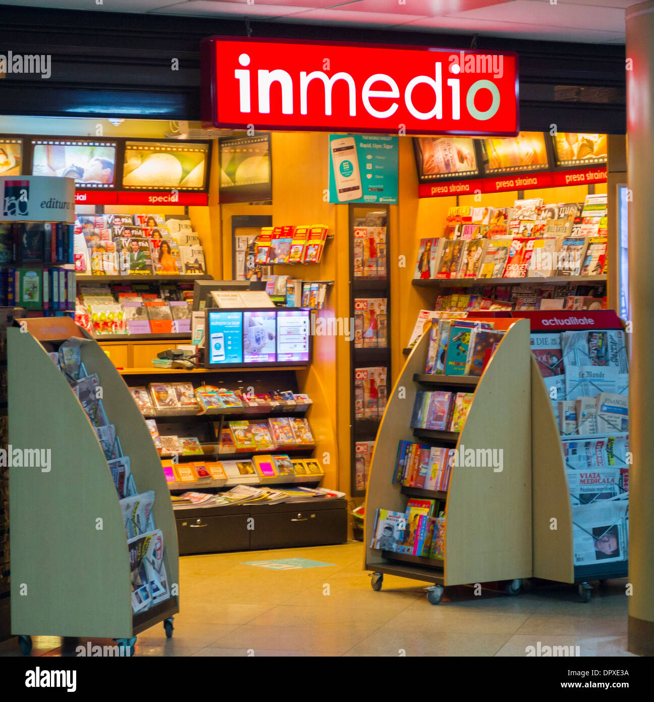 Inmedio shop in University underground passage, Bucharest, Romania Stock Photo