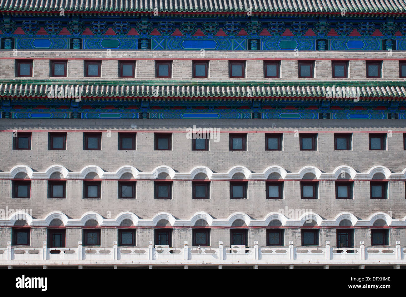 Arrow Tower (Jian Lou) located in south part of Tiananmen Square in Beijing, China Stock Photo