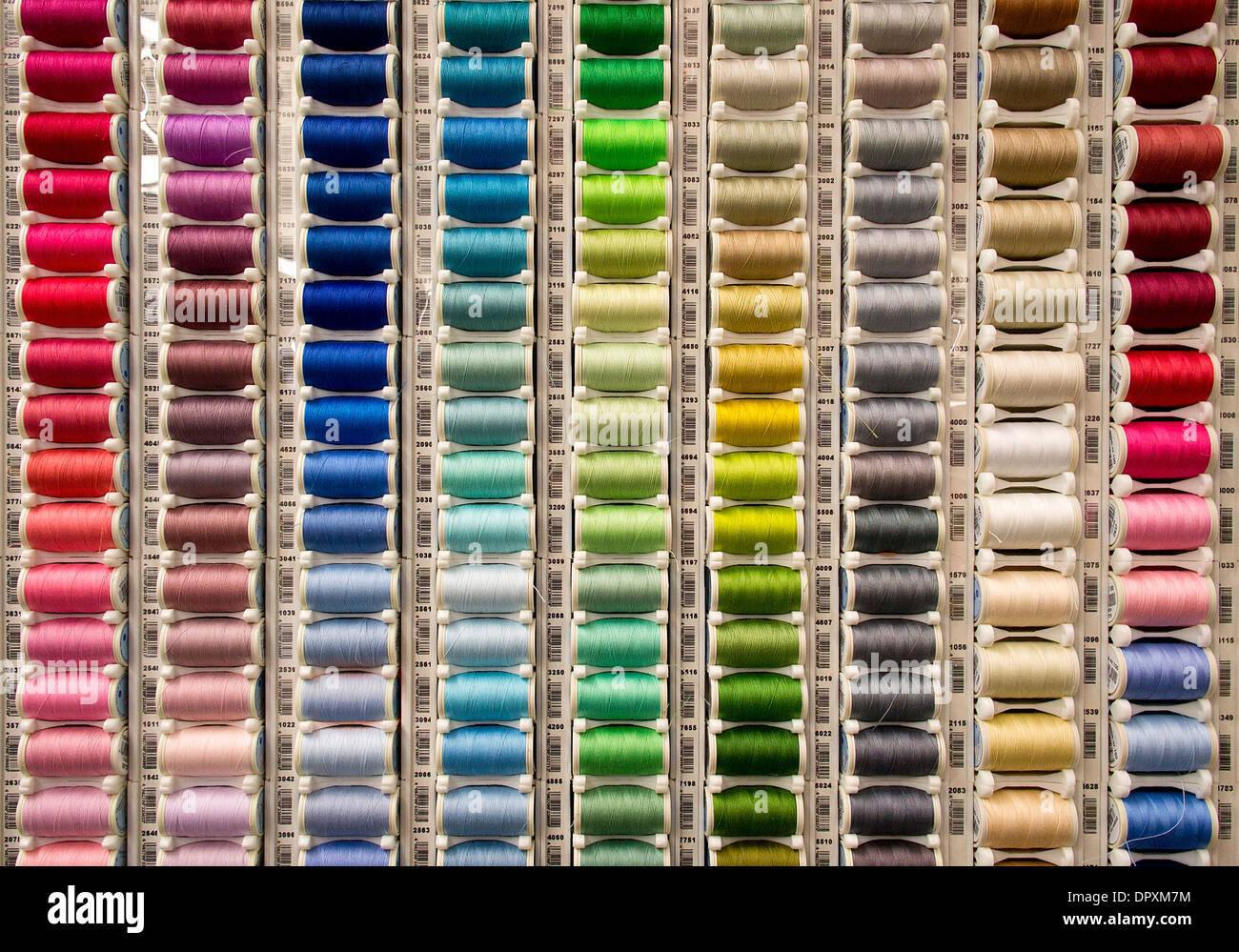 Coloured Cotton Reel Display Haberdashery Shop Stock Photo - Alamy